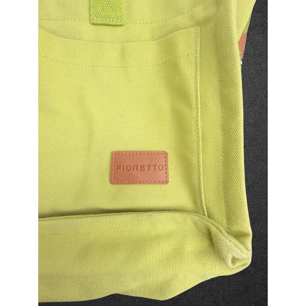 FIORETTO Green Tote Bag Zip Closure w/ Pockets Detachable Adjustable Strap - Picture 9 of 13